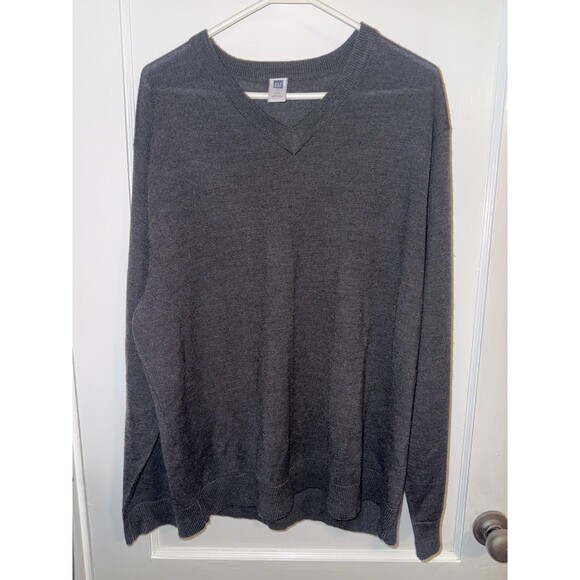 Womens GAP Size XXL Wool Blend Black Long Sleeve V-Neck Sweater - Picture 1 of 3